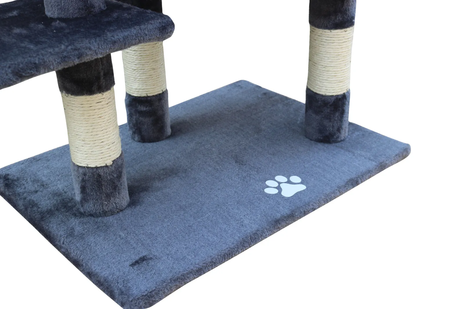 120cm Tall Multi-Level Cat Scratching Tree with Plush, Grey