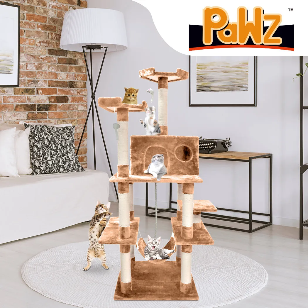 183cm Cat Scratching Post Tree Gym House Condo Furniture Scratcher Pole Brown