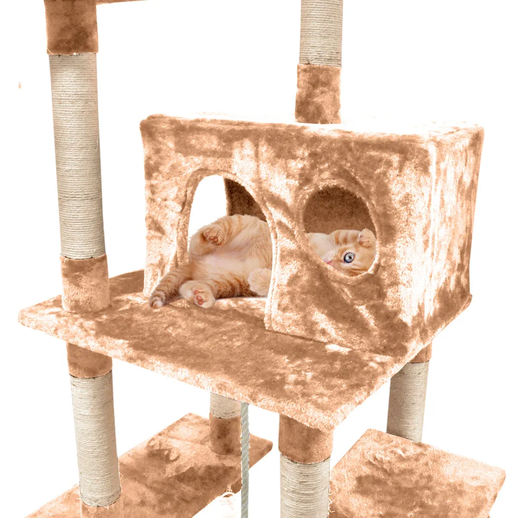 183cm Cat Scratching Post Tree Gym House Condo Furniture Scratcher Pole Brown