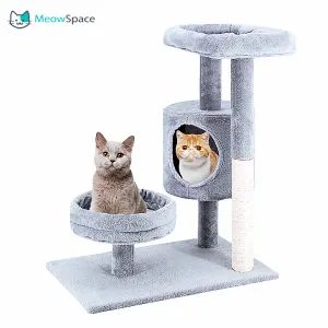 28"  High Cat Tree with Platform and Scratching Posts