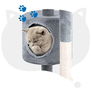 28"  High Cat Tree with Platform and Scratching Posts