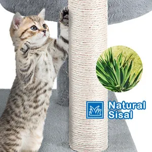 28"  High Cat Tree with Platform and Scratching Posts