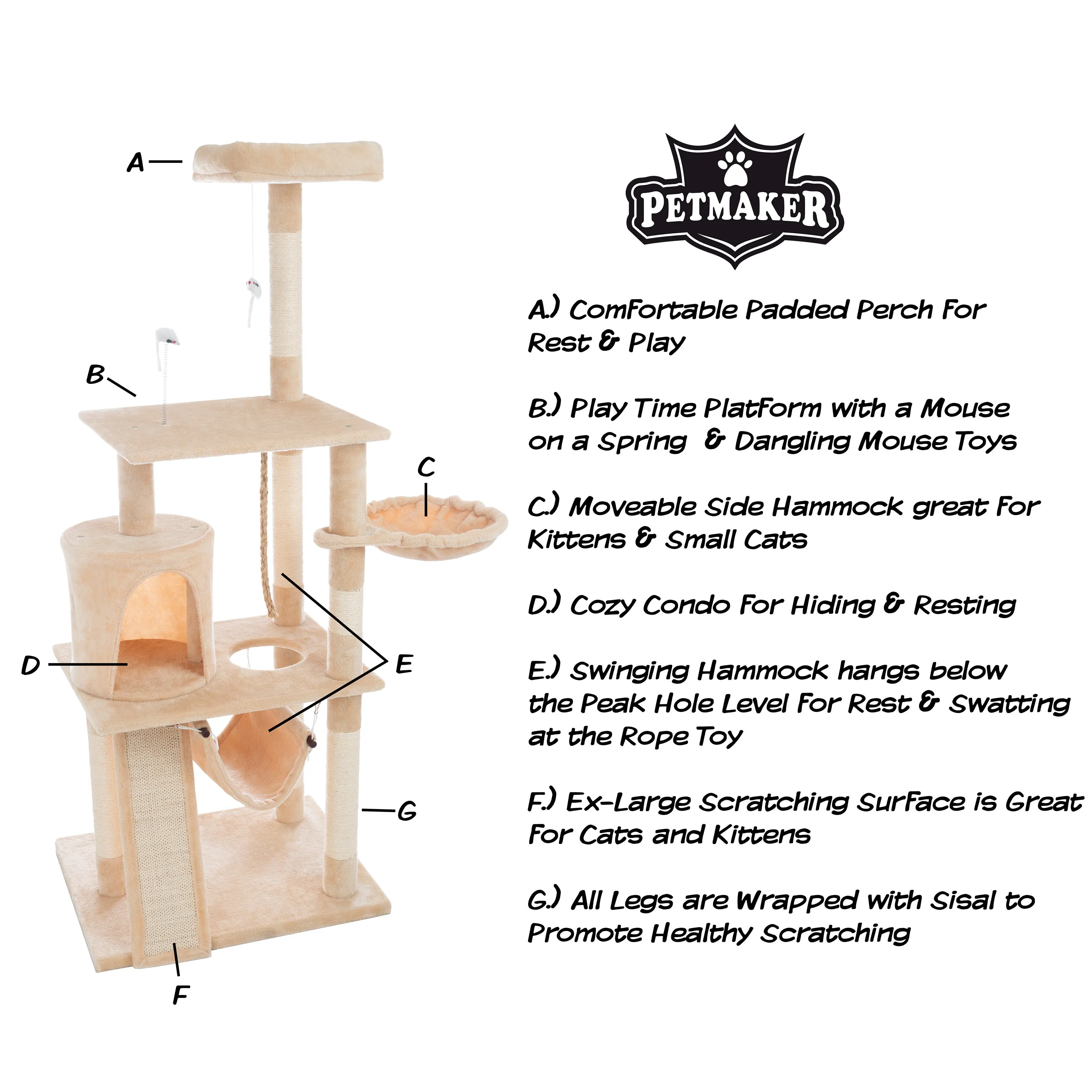 4-Tier Cat Tower for Indoor Cats