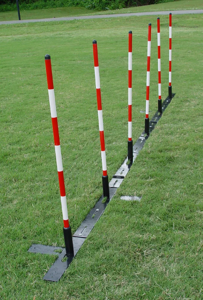 6 Pole Weave Poles with Adjustable Pole Spacing From 19" to 25"