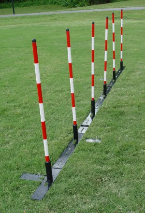 6 Pole Weave Poles with Adjustable Pole Spacing From 19" to 25"
