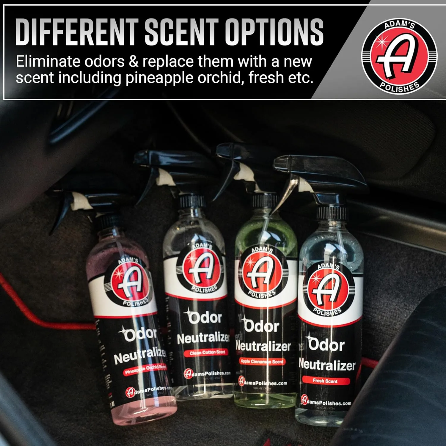 Adam's Polishes Odor Neutralizer (Fresh Scent, 16oz) - Car Air Freshener Spray That Eliminates Harmful Odors from Car Interior Accessories, Leather, Carpet, Upholstery & Pet Odors