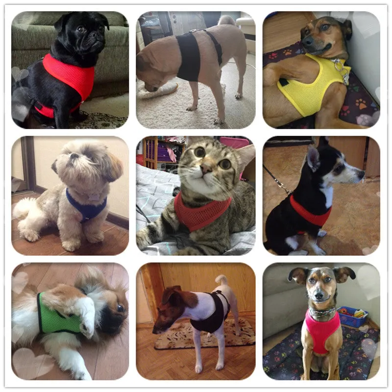 Adjustable Soft Breathable Dog Harness Nylon Mesh Vest Harness
