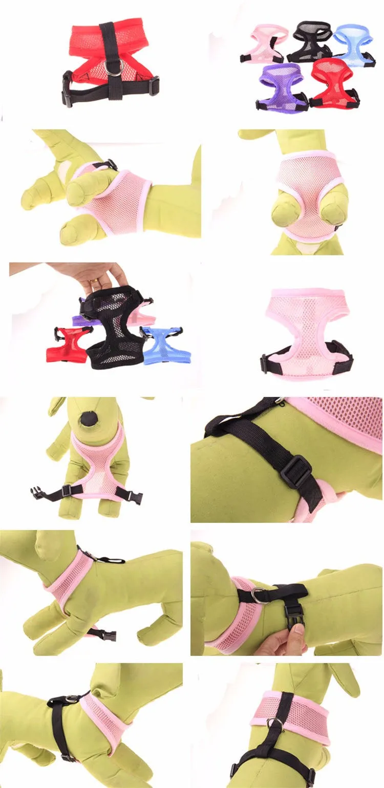 Adjustable Soft Breathable Dog Harness Nylon Mesh Vest Harness