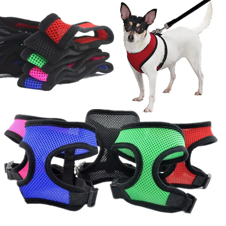 Adjustable Soft Breathable Dog Harness Nylon Mesh Vest Harness