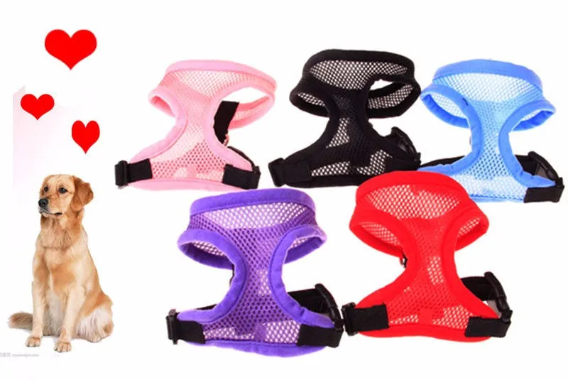 Adjustable Soft Breathable Dog Harness Nylon Mesh Vest Harness