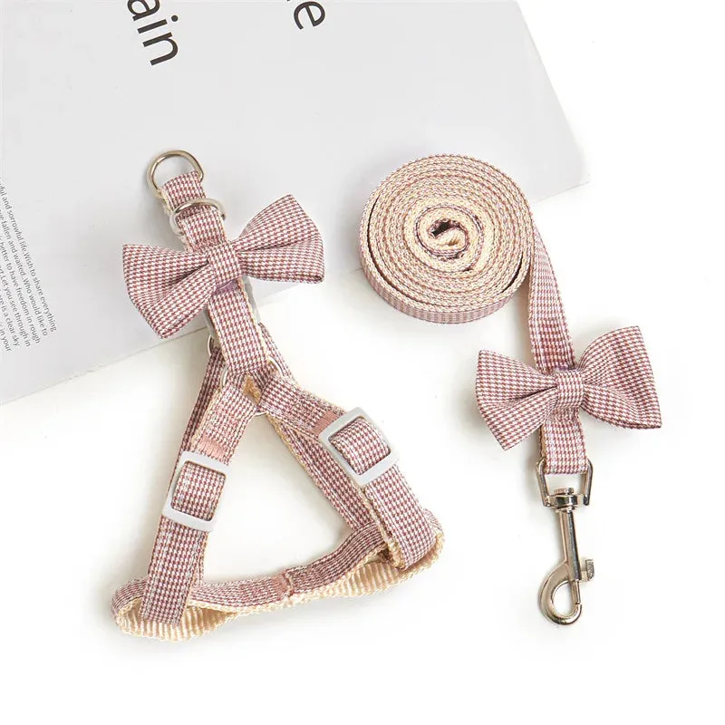 Adjustable Starfish-Themed Pet Harness and Leash Set for Small Dogs and Cats