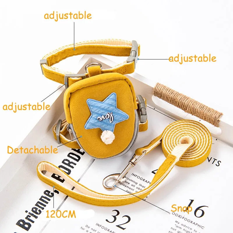 Adorable Pet Harness with Treat Bag