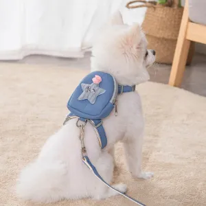 Adorable Pet Harness with Treat Bag