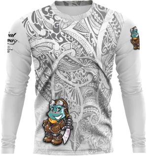 Blue Monkey White Long Sleeve