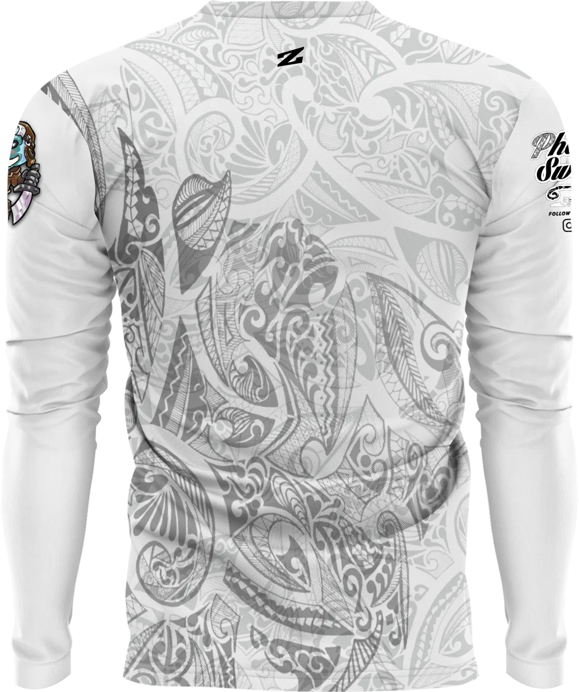 Blue Monkey White Long Sleeve