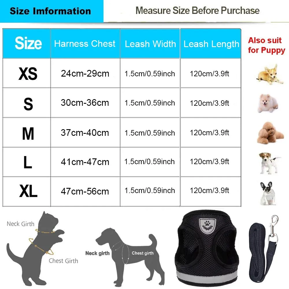 Breathable Cat Harness And Leash Escape Proof Pet Clothes