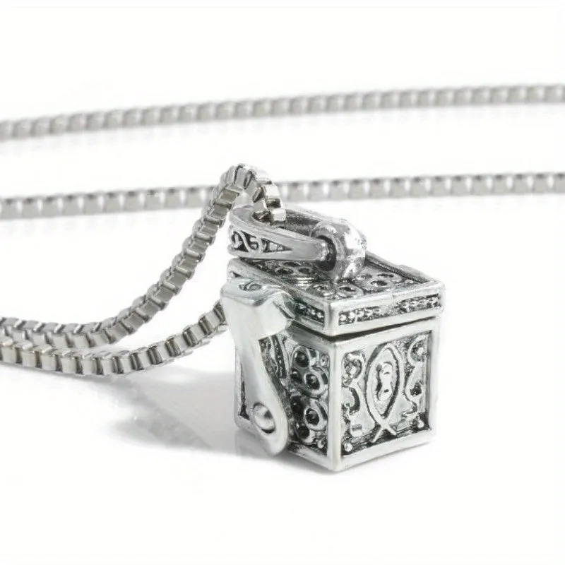 Chic Cremation Jewelry Metal Pet Memorial Urn Necklace Memorial Pendant Ash Holder Keepsake