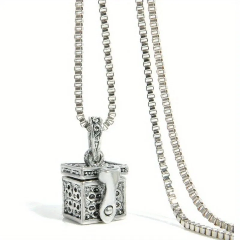 Chic Cremation Jewelry Metal Pet Memorial Urn Necklace Memorial Pendant Ash Holder Keepsake