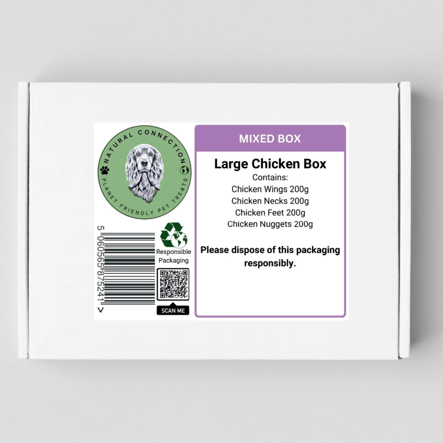 Chicken Variety Box | Large & Small Options | Selection Box of Single Protein Dog Treats by Natural Connection