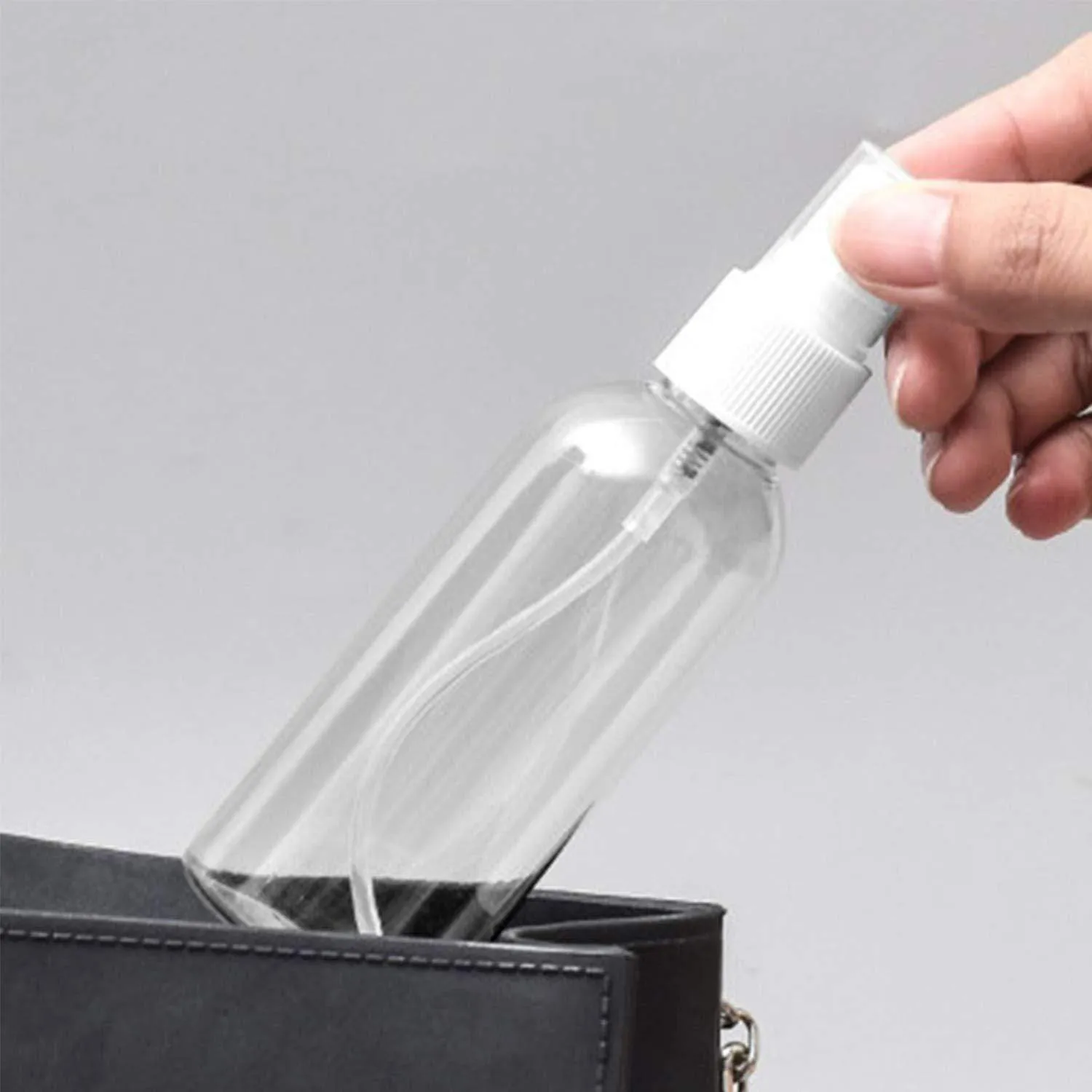 Clear plastic mist spray bottle, 30mL