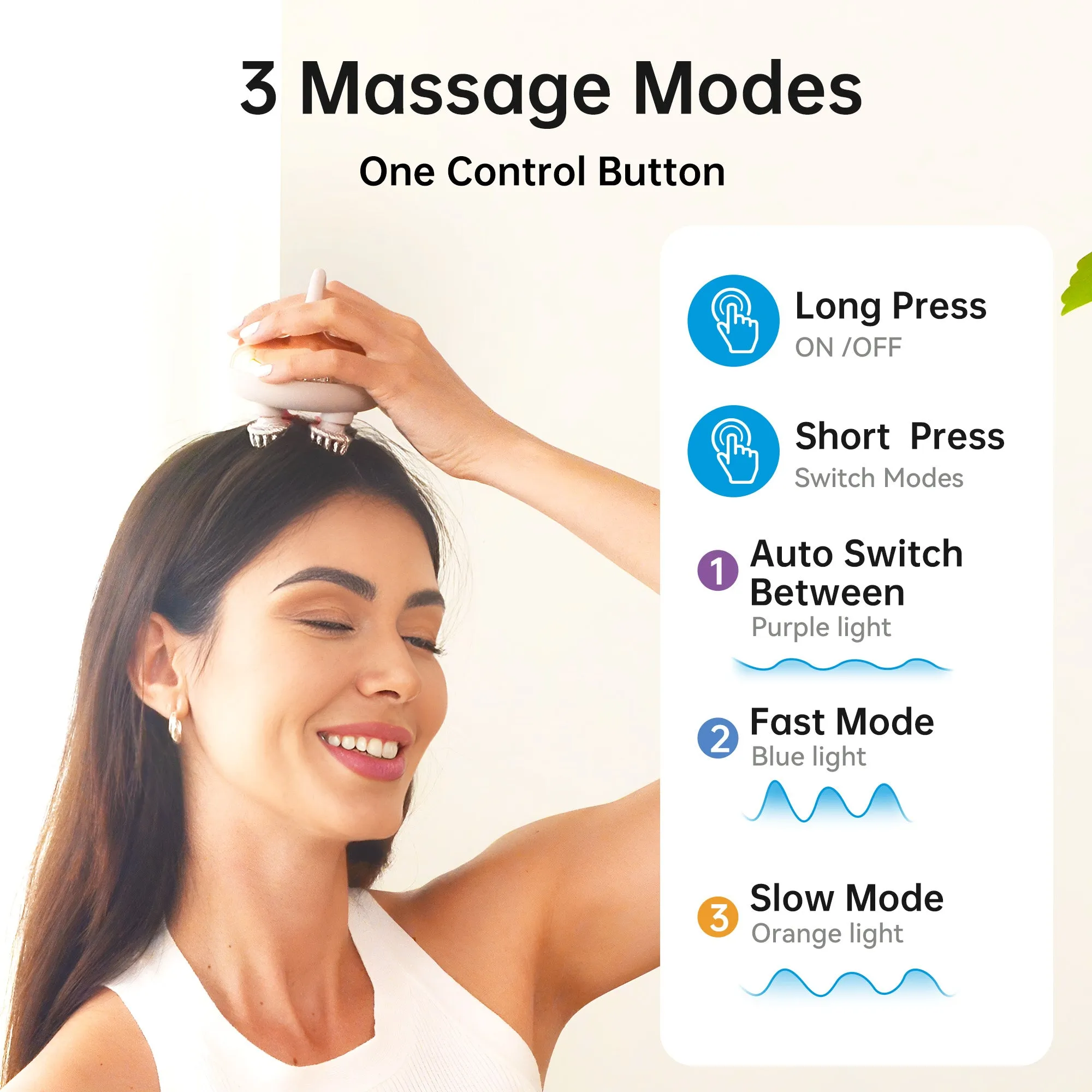 COMFIER Cordless Scalp Massager Hair Growth with 3 kneading Modes,Waterproof Head Massager with 8 Claws for Deep Cleansing,Head Scratcher,Cat Massager(Gold) CF-4402