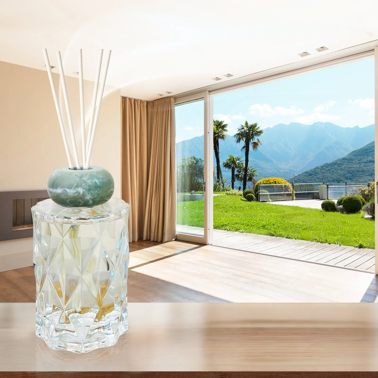 Crystal Glass Diffuser for Home Fragrance, Serena Air Freshener (150ml)