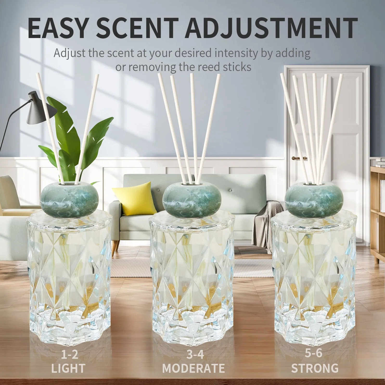 Crystal Glass Diffuser for Home Fragrance, Serena Air Freshener (150ml)
