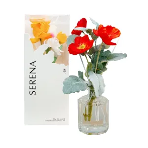 Crystal Glass Flower Reed Diffuser for Home Fragrance, Serena Air Freshener (280ml)