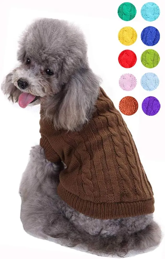 Dog Sweater, Warm Dog Sweaters for Small Dogs Medium Large Dogs, Cute Winter Classic Turtleneck Pet Sweater Cat Sweater Dog Clothes Coat Dog Christmas Sweaters for Girls Boys Dog Puppy Cat