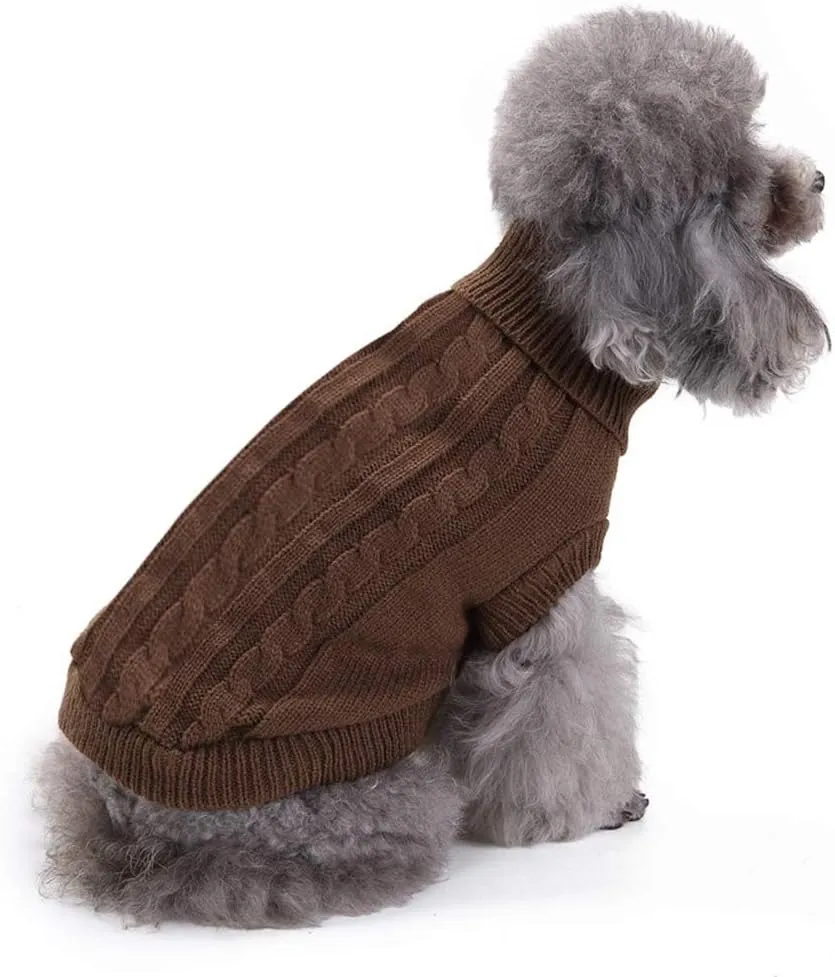 Dog Sweater, Warm Dog Sweaters for Small Dogs Medium Large Dogs, Cute Winter Classic Turtleneck Pet Sweater Cat Sweater Dog Clothes Coat Dog Christmas Sweaters for Girls Boys Dog Puppy Cat