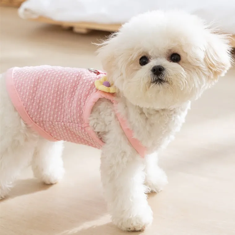 Flower Decor Breathable Dog Cat Vest Harness