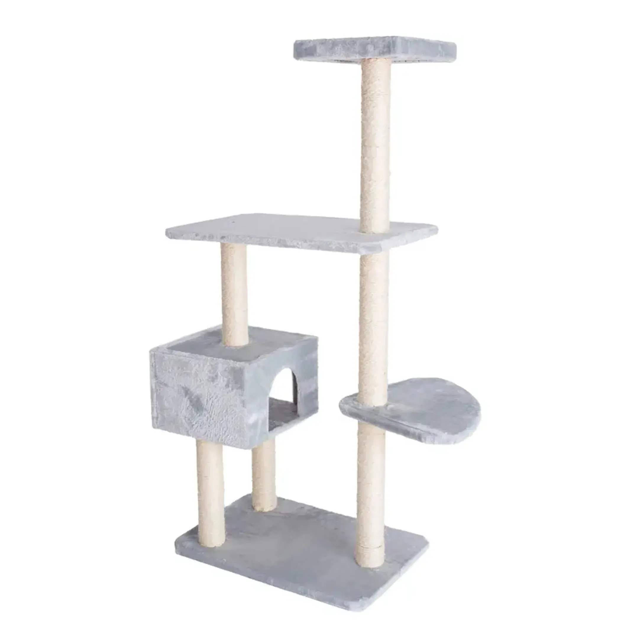 GleePet 57-Inch Cat Tree Real Wood Climbing Perch Gray