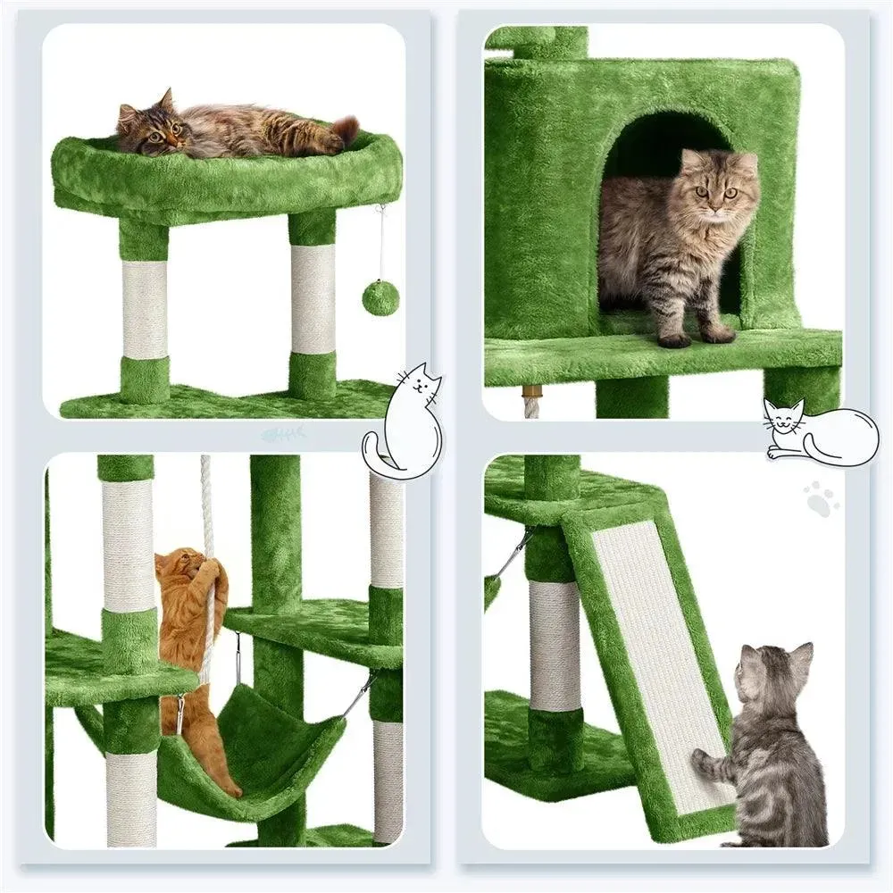 Green Cat Tree with Hammock