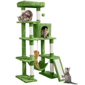 Green Cat Tree with Hammock