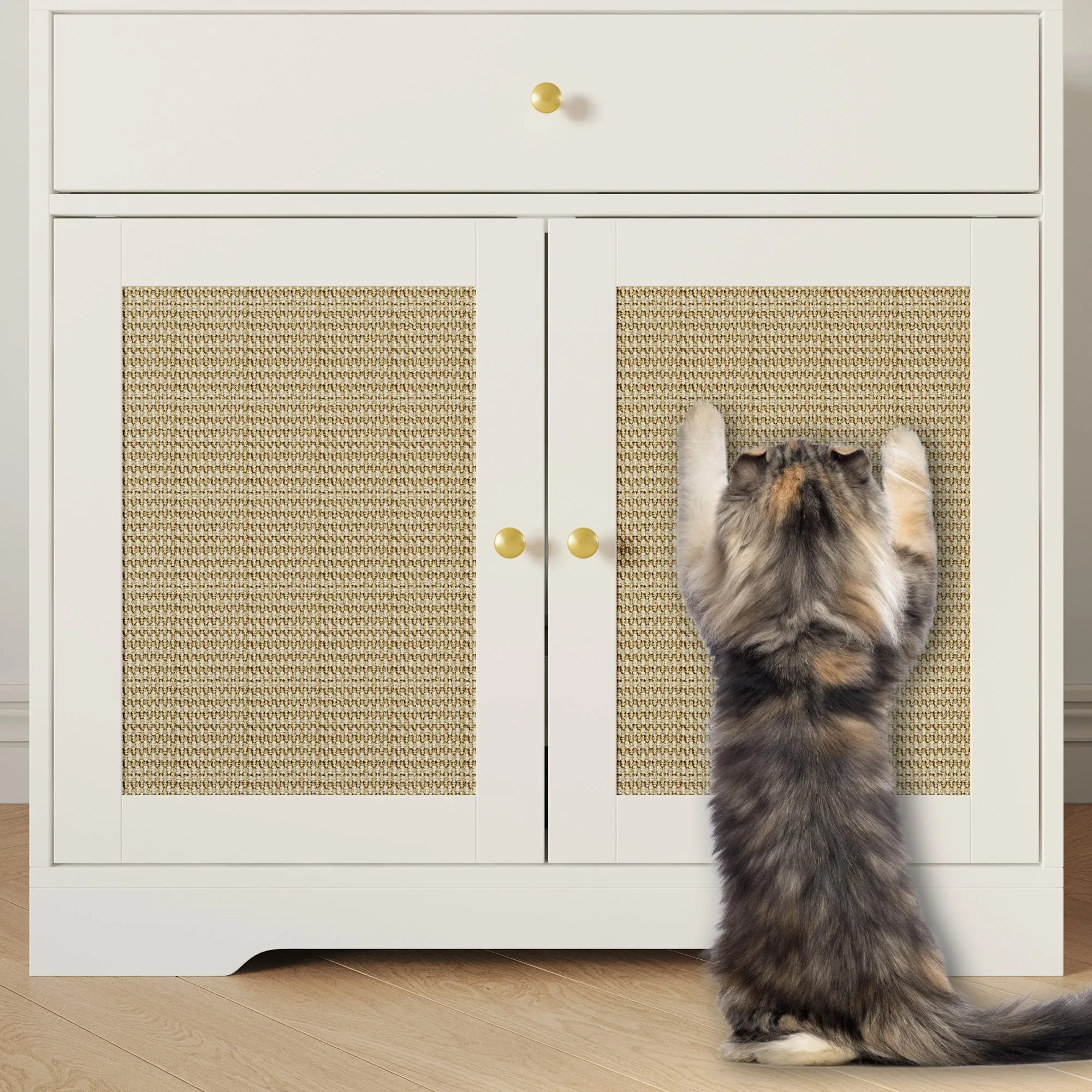Litter Box Enclosure With Sisal Doors