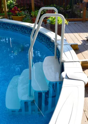 Main Access Easy Entry Step with Dual Handrails for 48"-54" Above Ground Swimming Pools