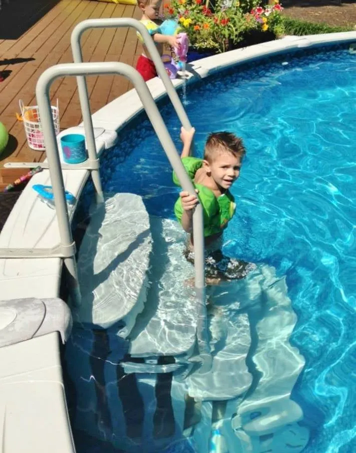 Main Access Easy Entry Step with Dual Handrails for 48"-54" Above Ground Swimming Pools