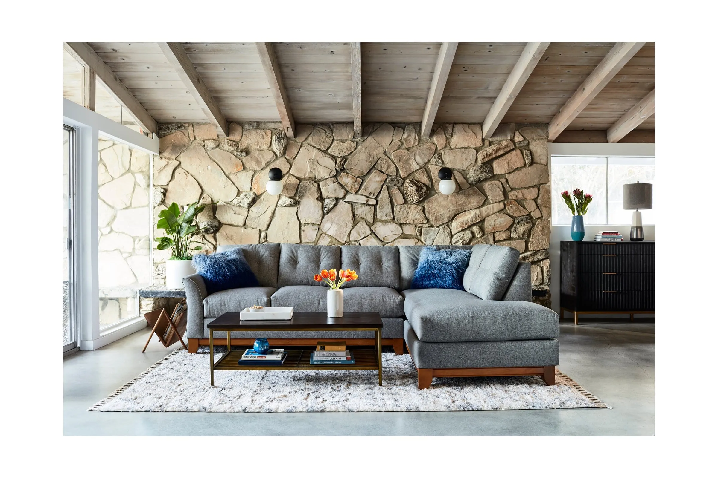 Marco 2pc Sleeper Sectional :: Leg Finish: Natural / Configuration: LAF - Chaise on the Left / Sleeper Option: Deluxe Innerspring Mattress