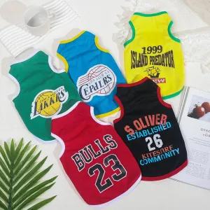 Mesh Breathable Summer Pet Dog Clothes - Keep Your Small Pet, Chihuahua, or Cat Cool and Stylish with Sports Fashion - Unisex Letters Printing Cat Vest - Ideal Pet Clothing for a Cool and Fashionable Summer