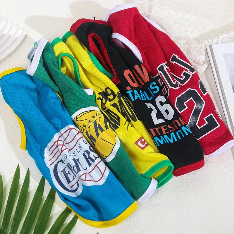 Mesh Breathable Summer Pet Dog Clothes - Keep Your Small Pet, Chihuahua, or Cat Cool and Stylish with Sports Fashion - Unisex Letters Printing Cat Vest - Ideal Pet Clothing for a Cool and Fashionable Summer