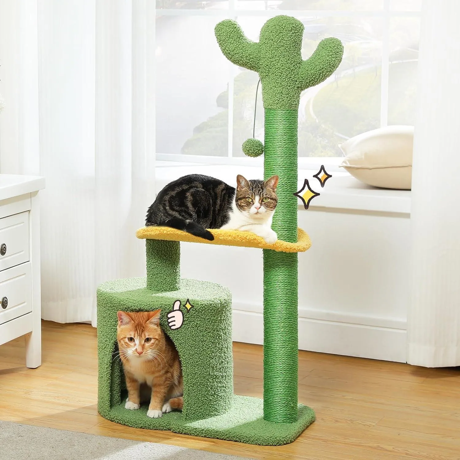 Multi-Level Indoor Cat Tree with Perch & Ball & Scratching Posts