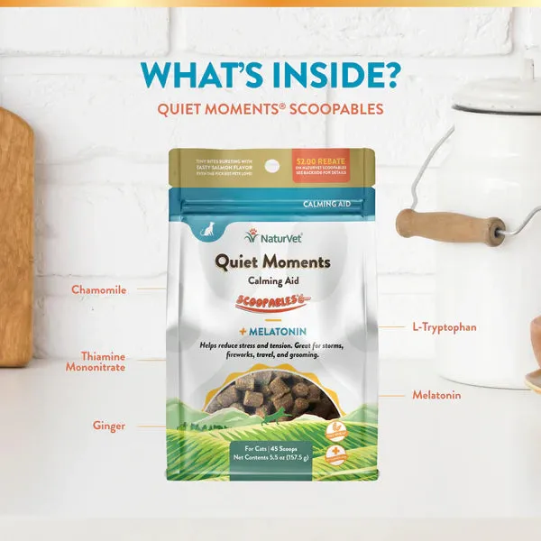 NaturVet Quiet Moments Calming Aid Scoopables  Melatonin for Cats 5.5oz
