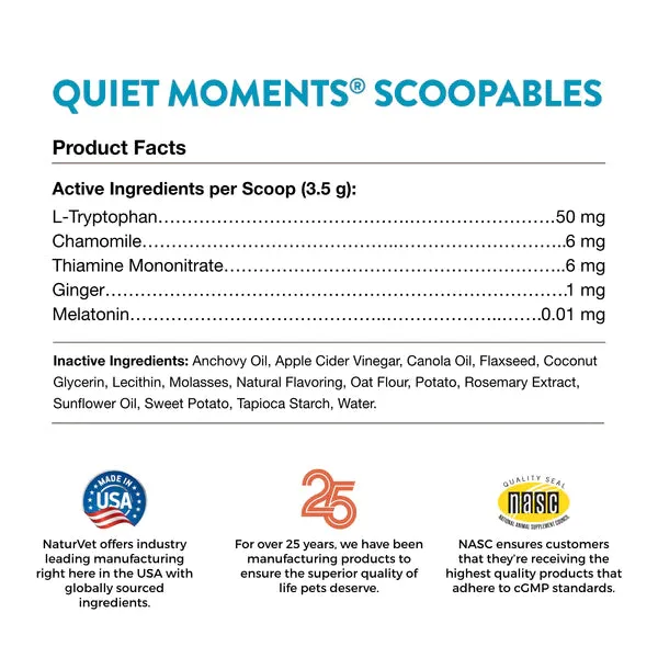 NaturVet Quiet Moments Calming Aid Scoopables  Melatonin for Cats 5.5oz