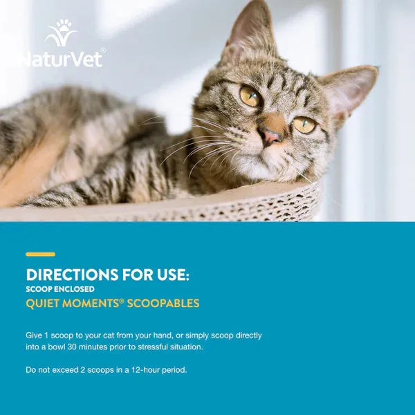 NaturVet Quiet Moments Calming Aid Scoopables  Melatonin for Cats 5.5oz