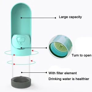 PAWS ASIA Suppliers New Plastic Outdoor Retractable Portable Dog Water Bottle With Filter For Walking