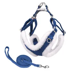 PAWS ASIA Suppliers Suede Winter Reflective Luxury Thick Plush Warm Dog Harness Leash