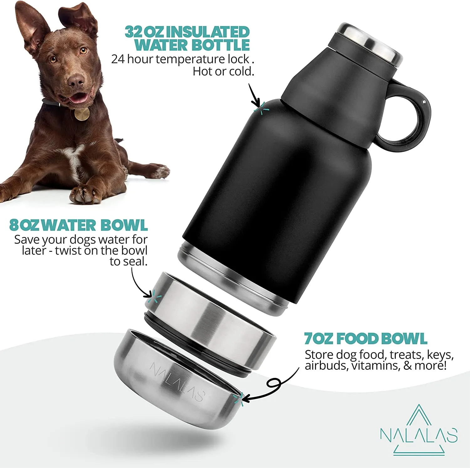 Portable Dog Water Bottle (Black)