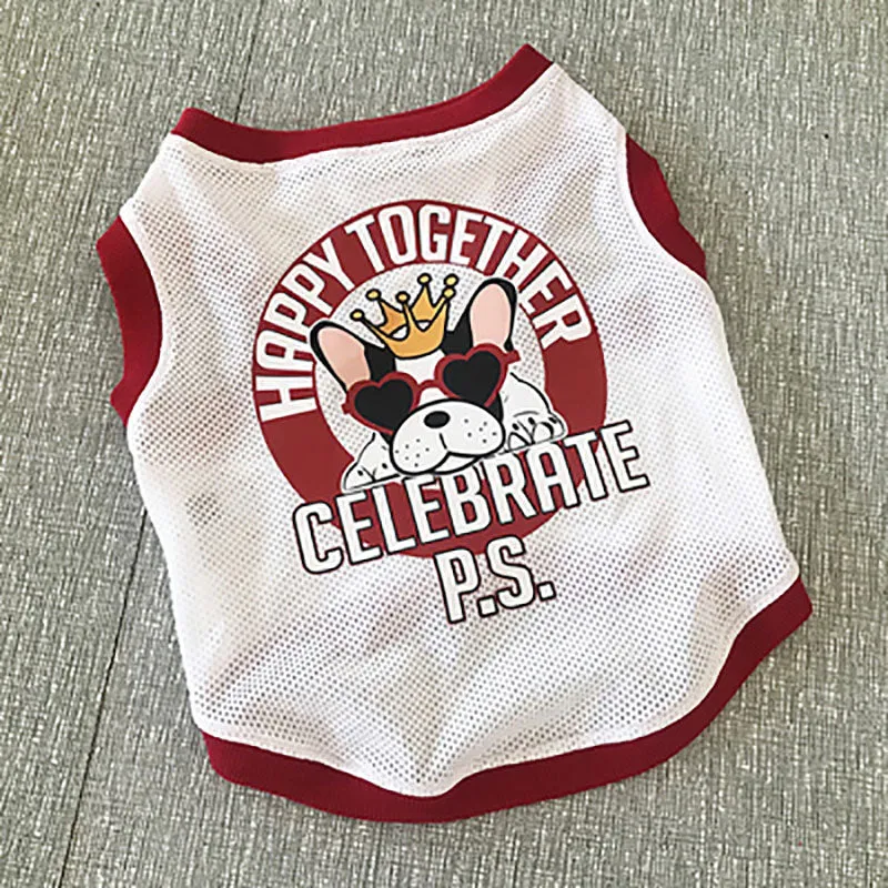 Pug bull dog breathable mesh vest