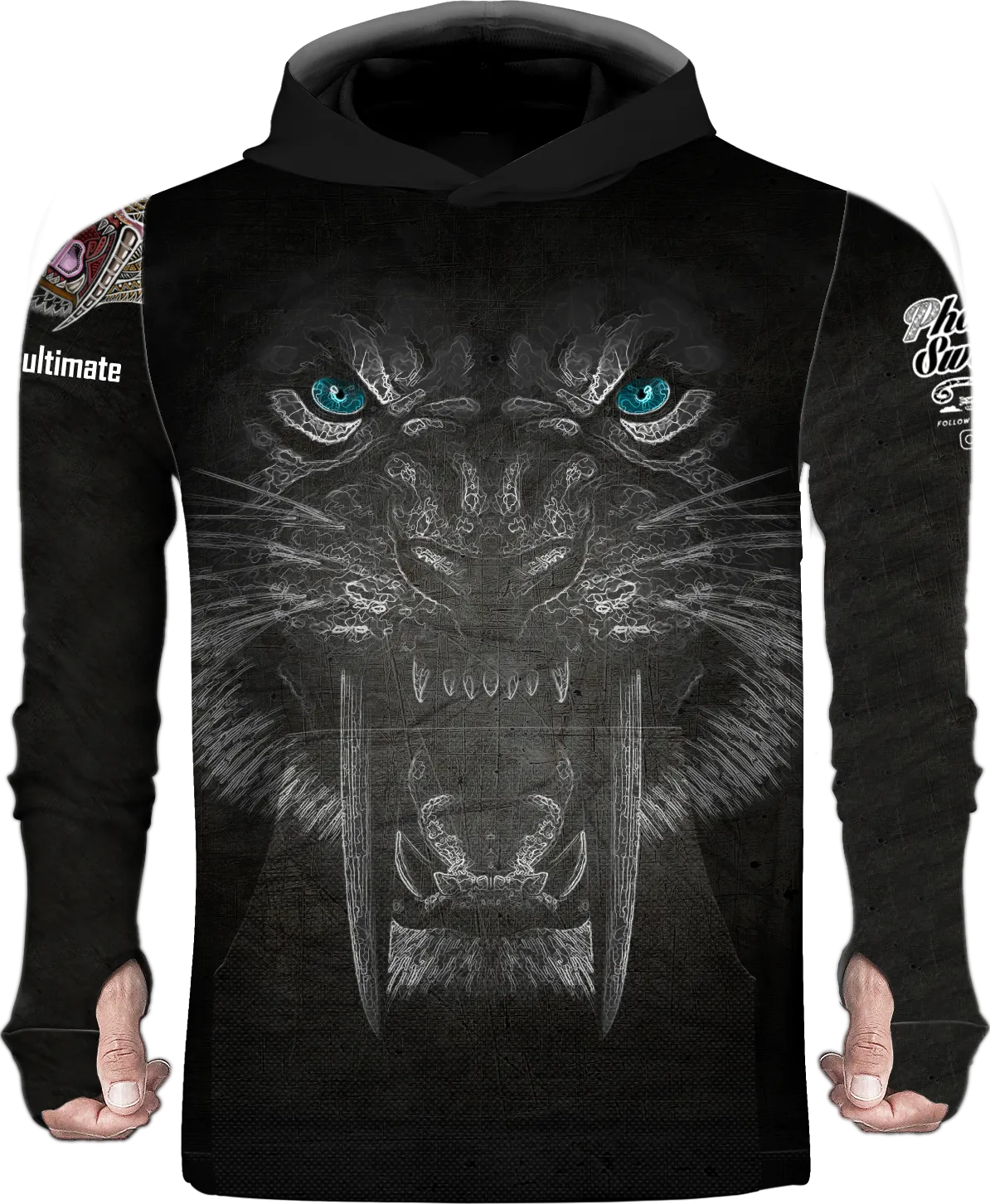 Saber Cat Black Sun Hoodie