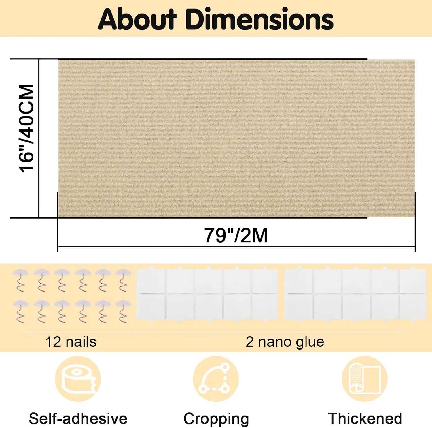 Self-Adhesive Cat Scratching Mat - Durable Couch Protector for Furniture, No Residue, Customizable, Safe for Cats, Easy Installation, Protects Sofas and Chairs